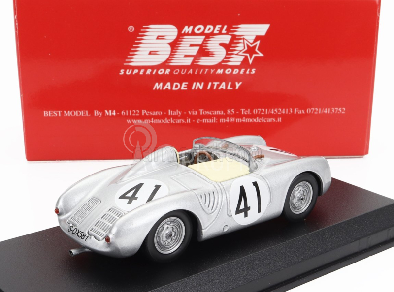 Best-model Porsche 550rs Spider Team Porsche K.g. N 41 1:43, stříbrná