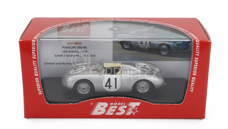 Best-model Porsche 550rs Spider Team Porsche K.g. N 41 1:43, stříbrná