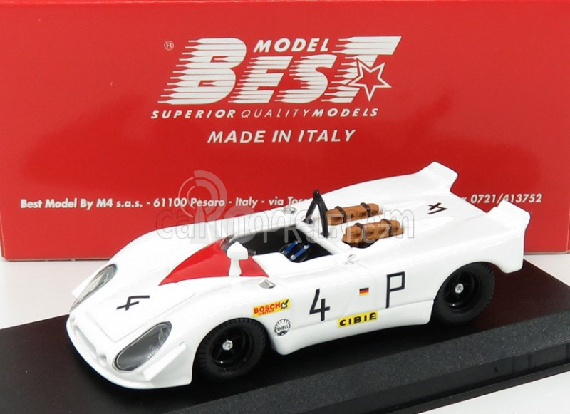 Best-model Porsche 908/02 Flunder N 4 2nd 1000km Nurburgring 1969 Stommelen - Herrmann 1:43 Bílá