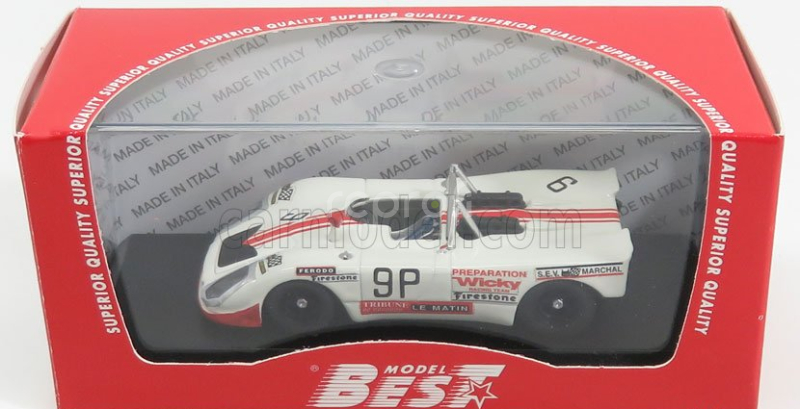 Best-model Porsche 908/02 Flunder N 9 P 10th 1000km Nurburgring 1971 Wicky - Cabral 1:43 Bílá