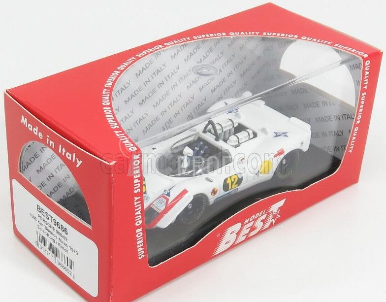 Best-model Porsche 908/02 N 12 2nd 1000km Buenos Aires 1970 Roig - Rindt 1:43 Bílá
