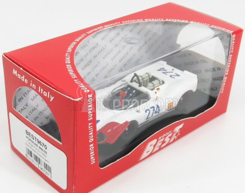 Best-model Porsche 908/02 N 274 3rd Targa Florio 1969 Stommelen - Herrmann 1:43 Bílá Červená
