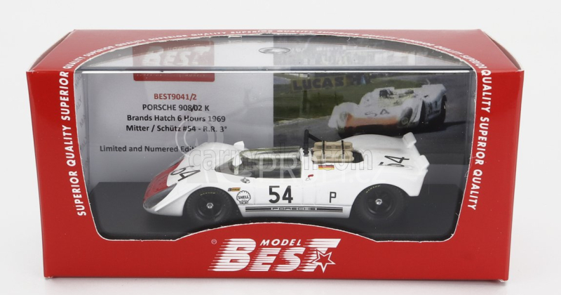 Best-model Porsche 908/02 Spider N 54 6h Brands Hatch 1969 G.mitter - U.schutz 1:43 Bílá Červená