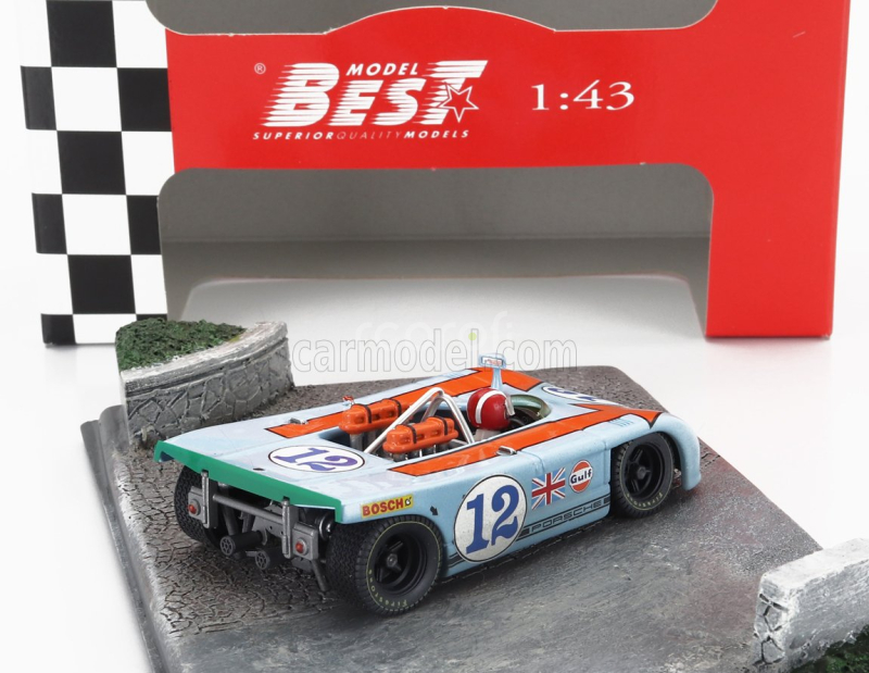 Best-model Porsche Diorama - 908/03 Spider N 12 Targa Florio 1970 Joseph Siffert 1:43 Světle Modrá Oranžová