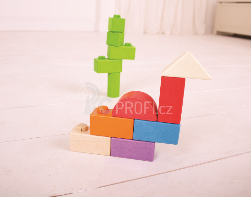 Bigjigs Baby Dřevěné spojkostky - střední set