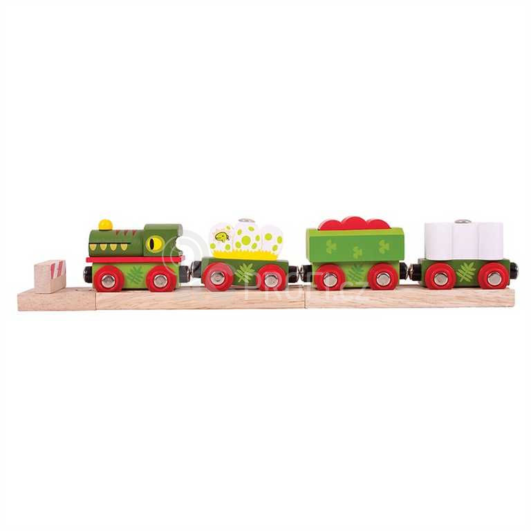 Bigjigs Rail Dinosauří vláček + 3 koleje