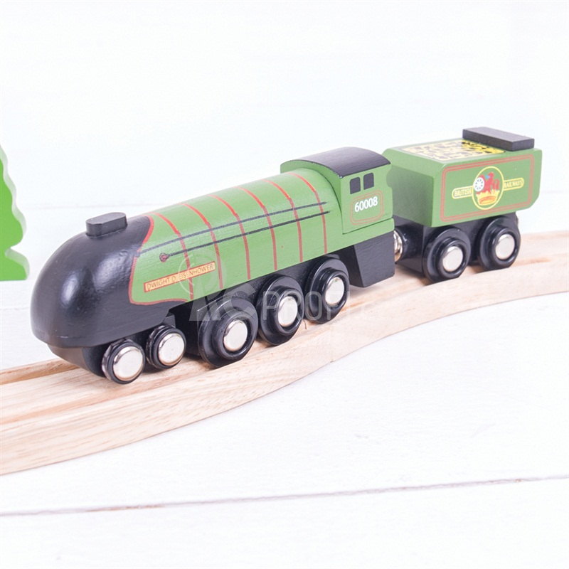 Bigjigs Rail Dřevěná replika lokomotiva Eisenhower