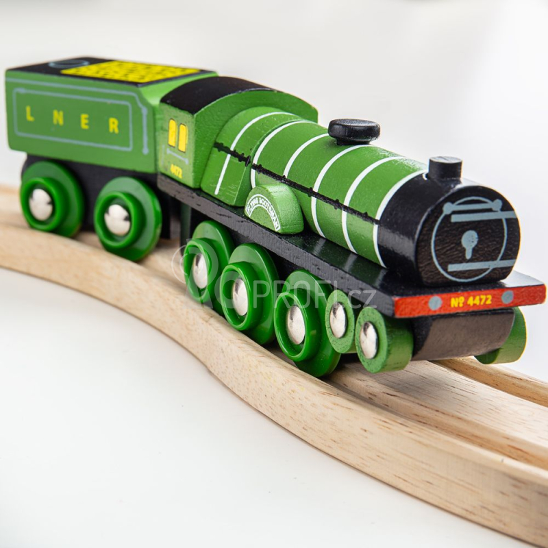 Bigjigs Rail Dřevěná replika lokomotiva Flying Scotsman