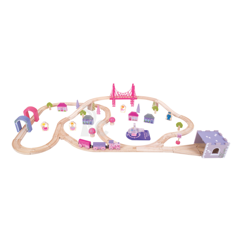 Bigjigs Rail Dřevěná velká vláčkodráha princezny