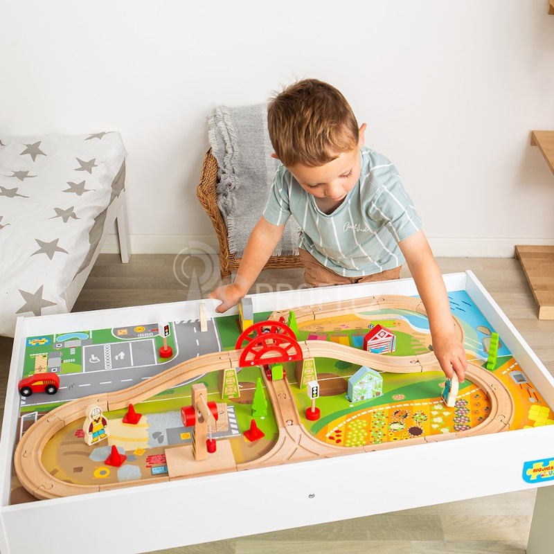 Bigjigs Rail Dřevěná vláčkodráha a stůl