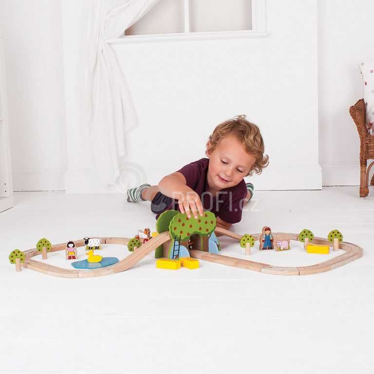 Bigjigs Rail dřevěná vláčkodráha farma - poškozený obal