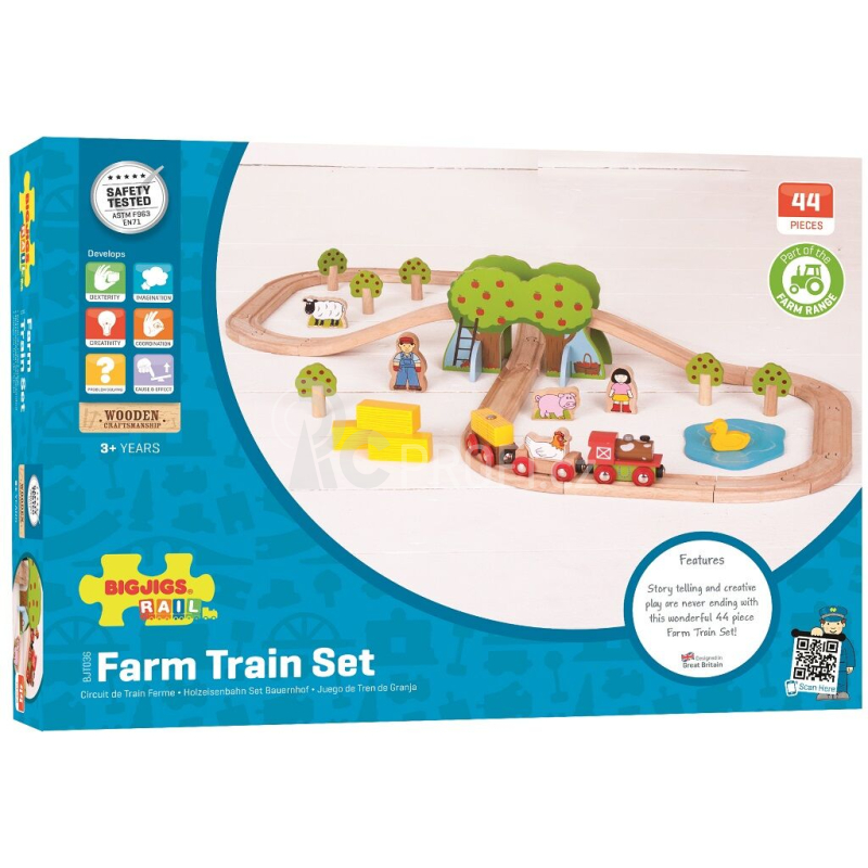 Bigjigs Rail dřevěná vláčkodráha farma - poškozený obal