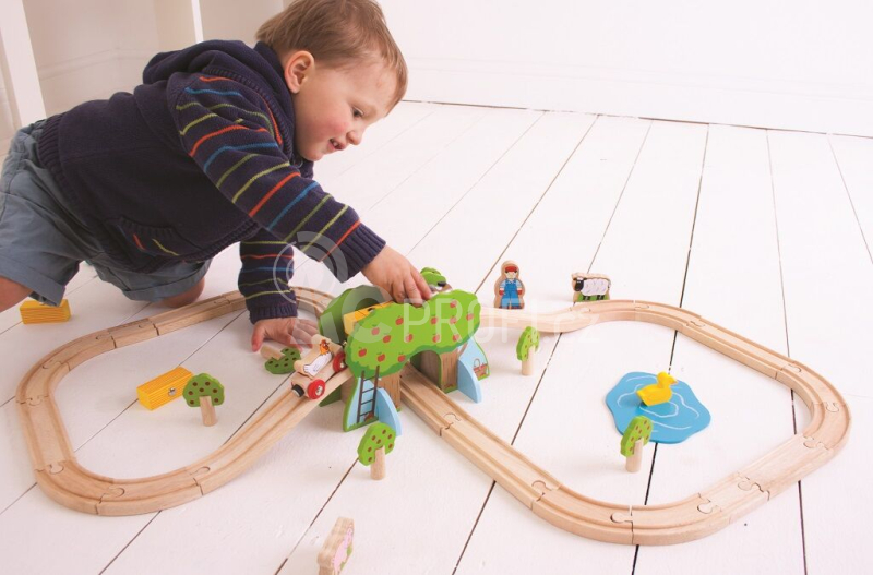 Bigjigs Rail dřevěná vláčkodráha farma - poškozený obal