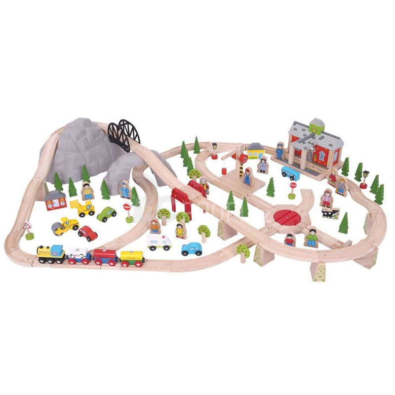 Bigjigs Rail Dřevěná vláčkodráha horská cesta 112 dílů poškozený obal