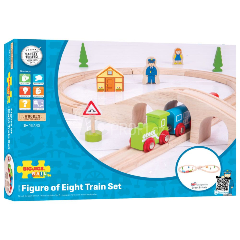 Bigjigs Rail Dřevěná vláčkodráha osmička