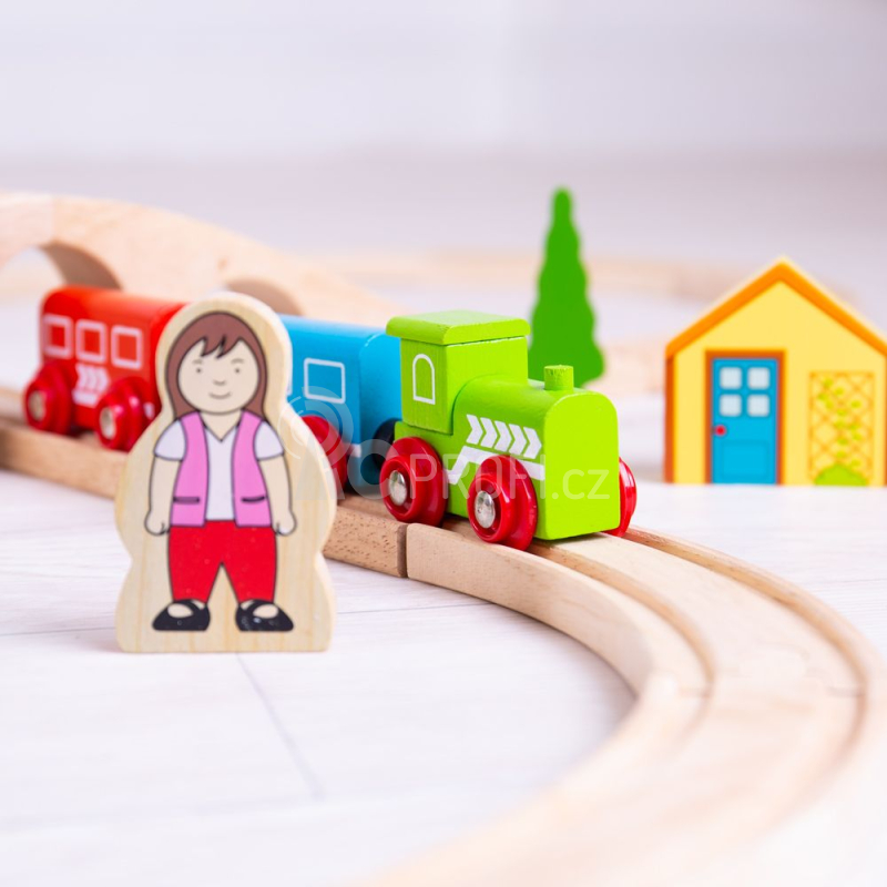 Bigjigs Rail dřevěná vláčkodráha osmička - poškozený obal