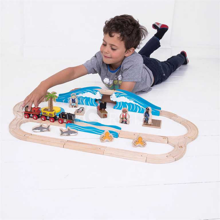 Bigjigs Rail Dřevěná vláčkodráha piráti