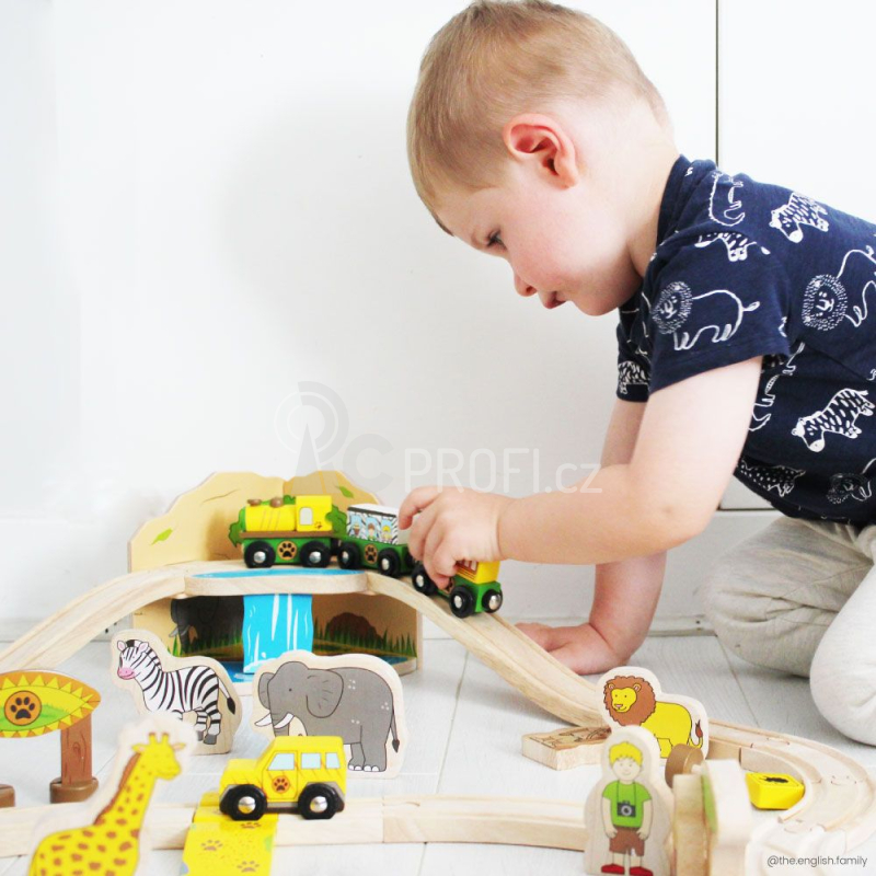 Bigjigs Rail Dřevěná vláčkodráha Safari