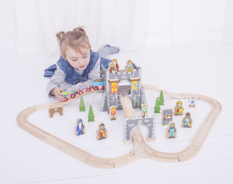 Bigjigs Rail Dřevěná vláčkodráha Středověk