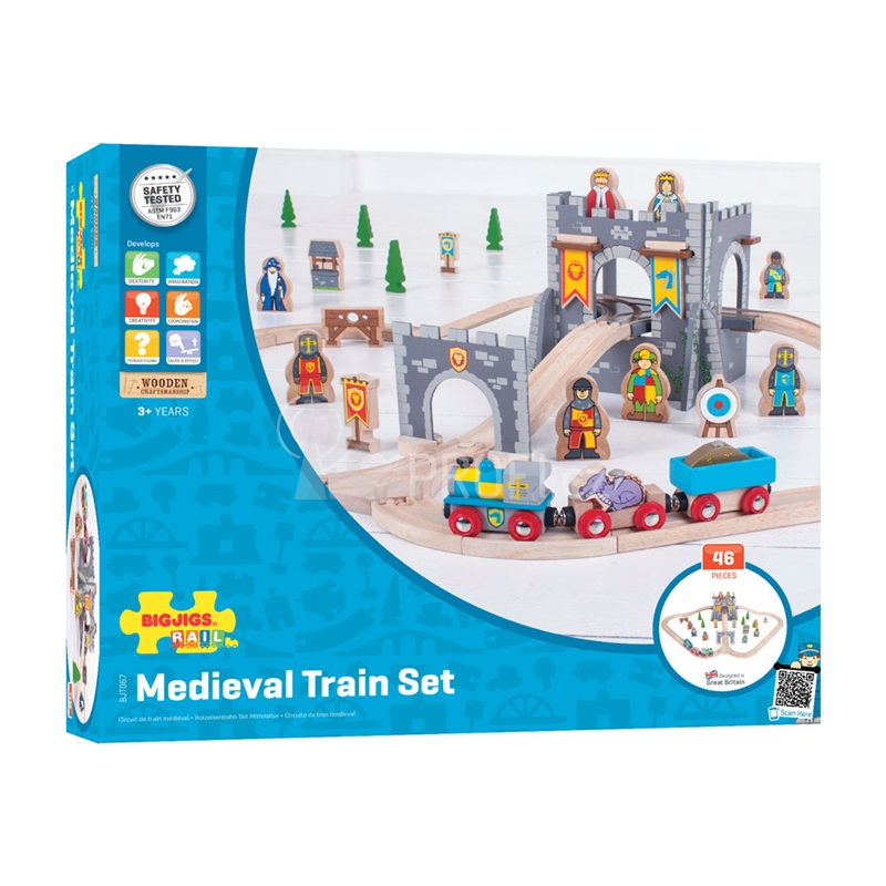 Bigjigs Rail Dřevěná vláčkodráha Středověk