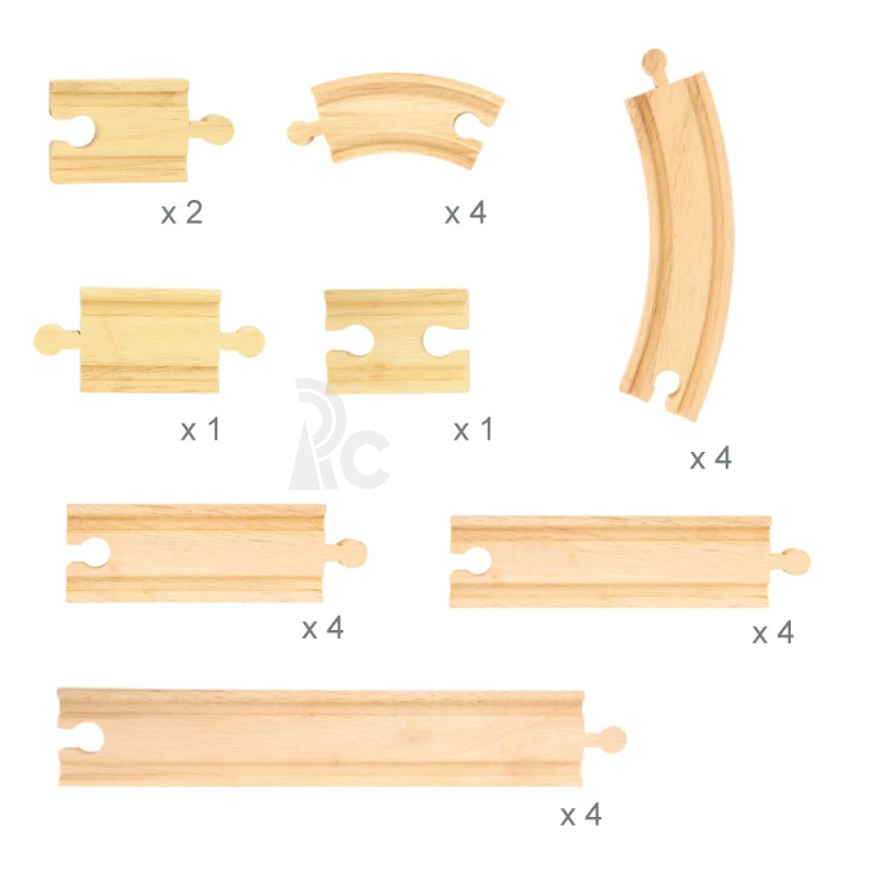 Bigjigs Rail Dřevěné koleje set 24 dílů