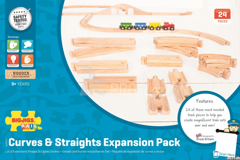 Bigjigs Rail Dřevěné koleje set 24 dílů poškozený obal