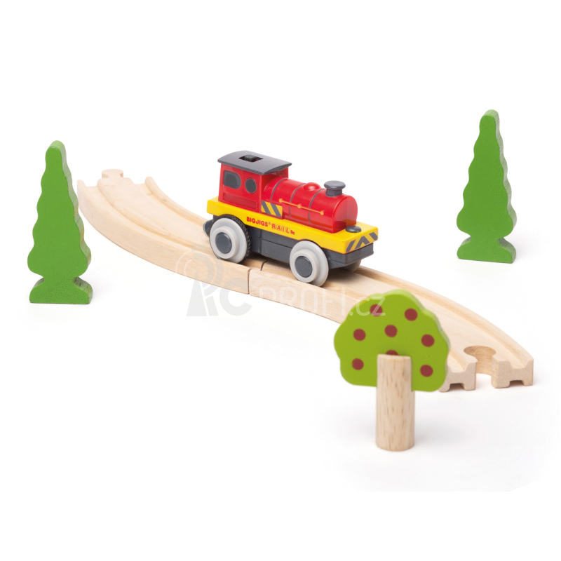 Bigjigs Rail Elektrická lokomotiva Červený silák