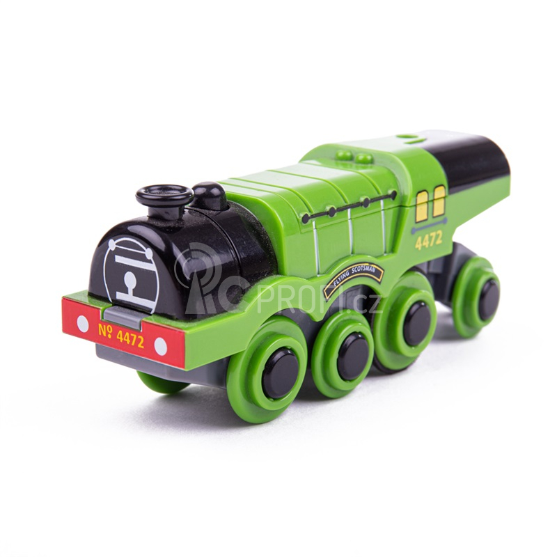 Bigjigs Rail Elektrická lokomotiva Flying Scotsman zelená