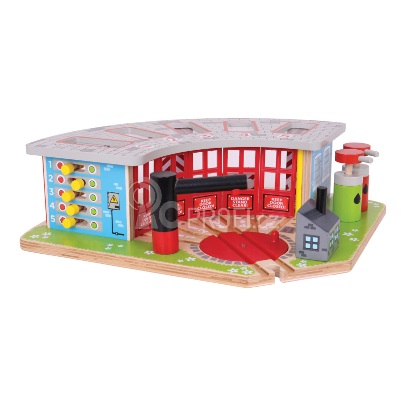 Bigjigs Rail Exkluzivní depo pro 5 vláčků - poškozený obal