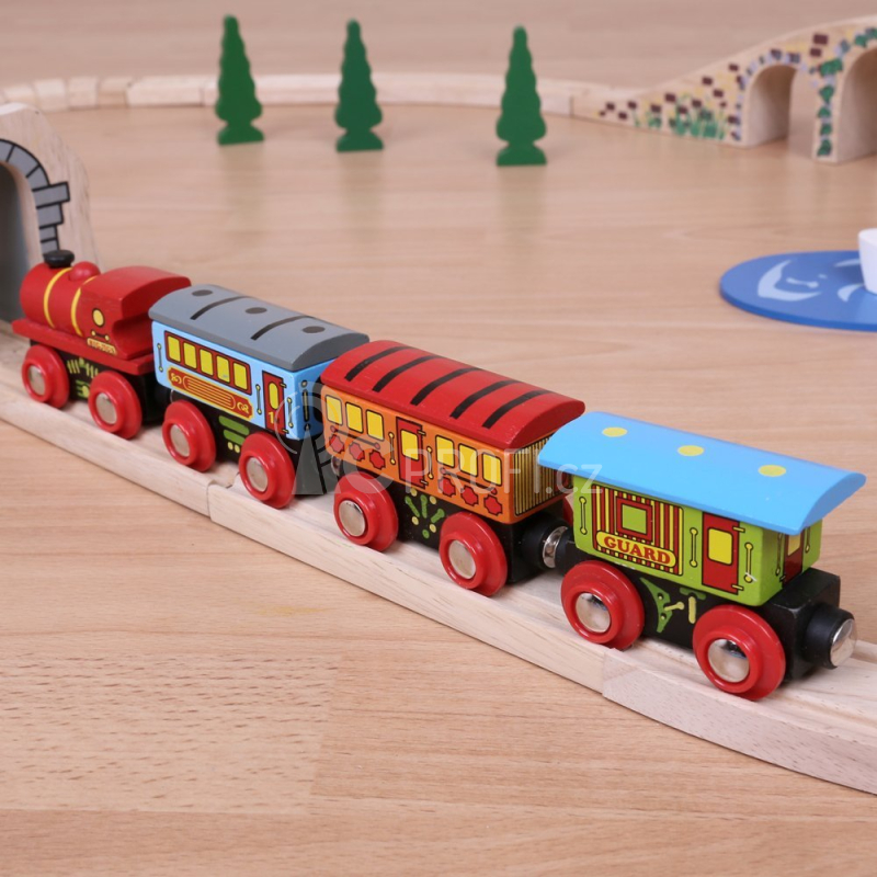 Bigjigs Rail Osobní vlak + 2 koleje