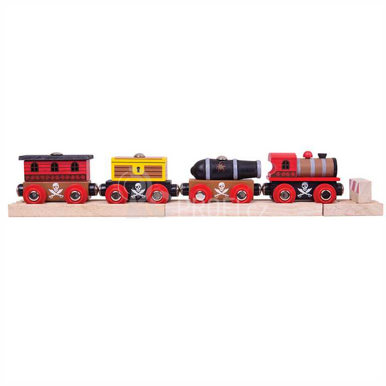 Bigjigs Rail Pirátský vlak + 3 koleje