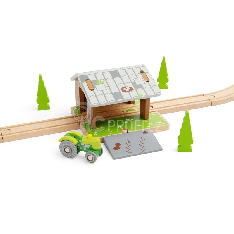 Bigjigs Rail Stodola na kolejích