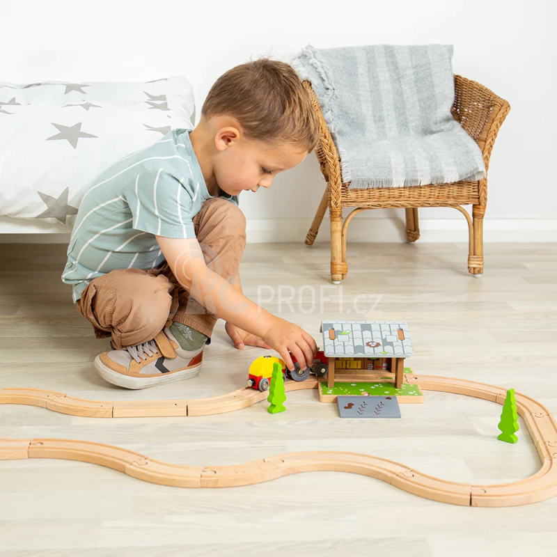 Bigjigs Rail Stodola na kolejích