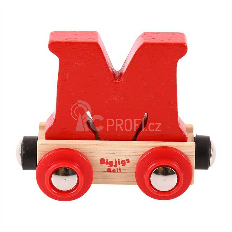 Bigjigs Rail Vagónek dřevěné vláčkodráhy - Písmeno M