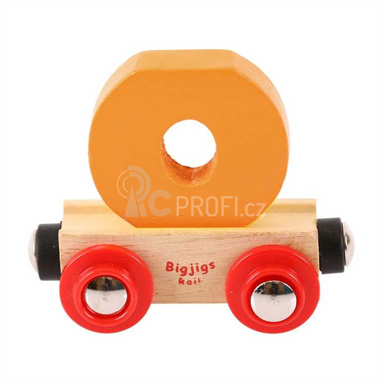 Bigjigs Rail Vagónek dřevěné vláčkodráhy - Písmeno O