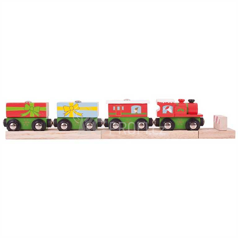 Bigjigs Rail Vánoční vláček + 3 koleje