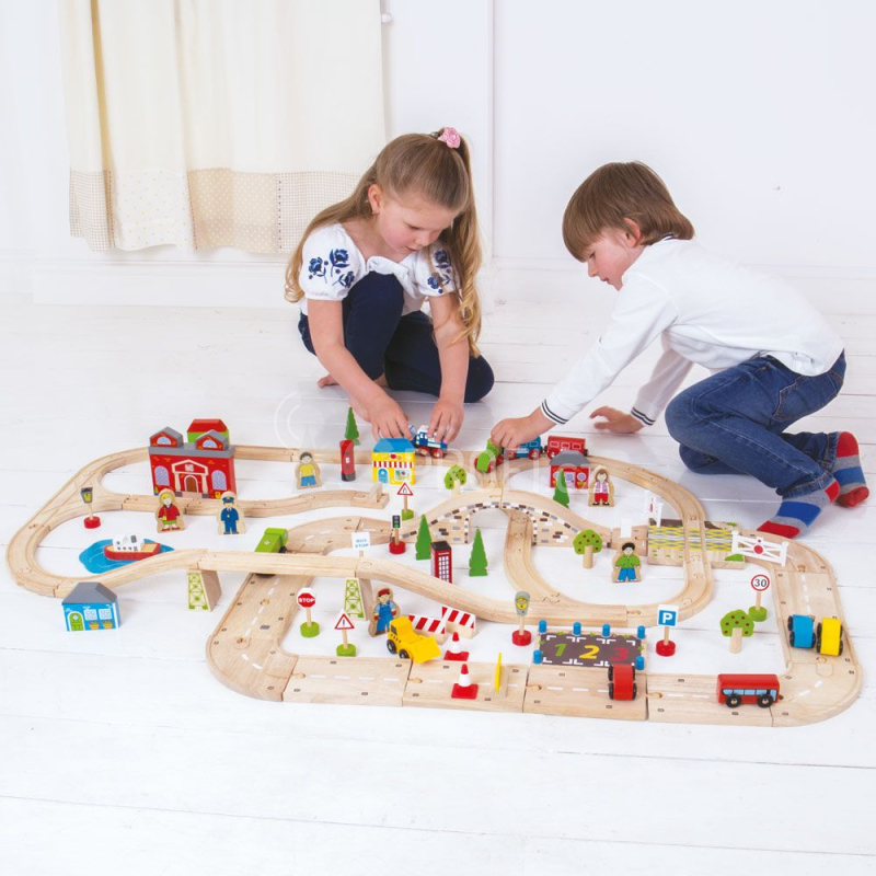 Bigjigs Rail Vláčkodráha a autodráha - poškozený obal