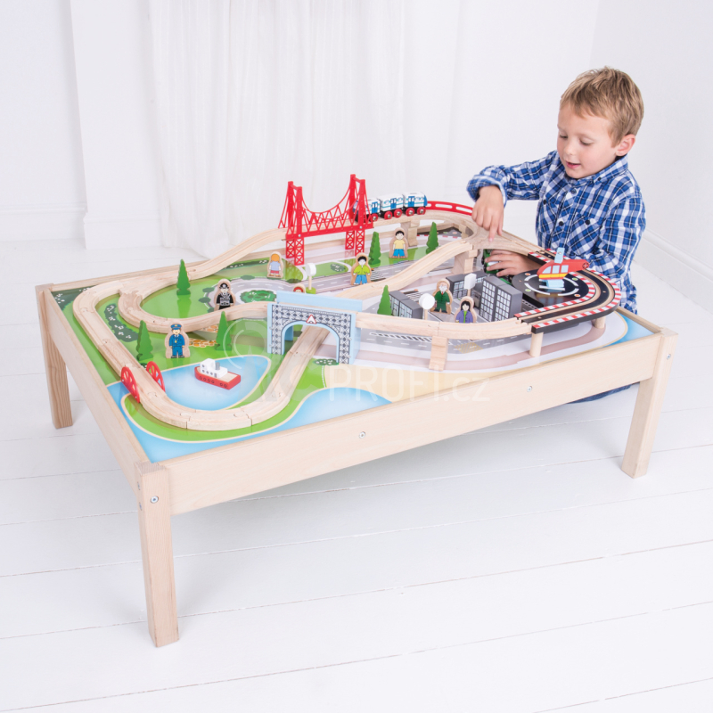 Bigjigs Rail Vláčkodráha City se stolem