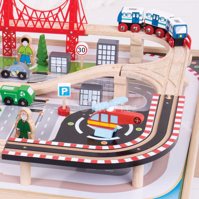 Bigjigs Rail Vláčkodráha City se stolem