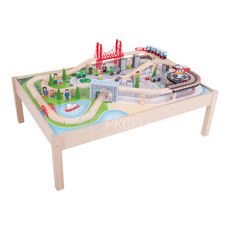 Bigjigs Rail Vláčkodráha City se stolem