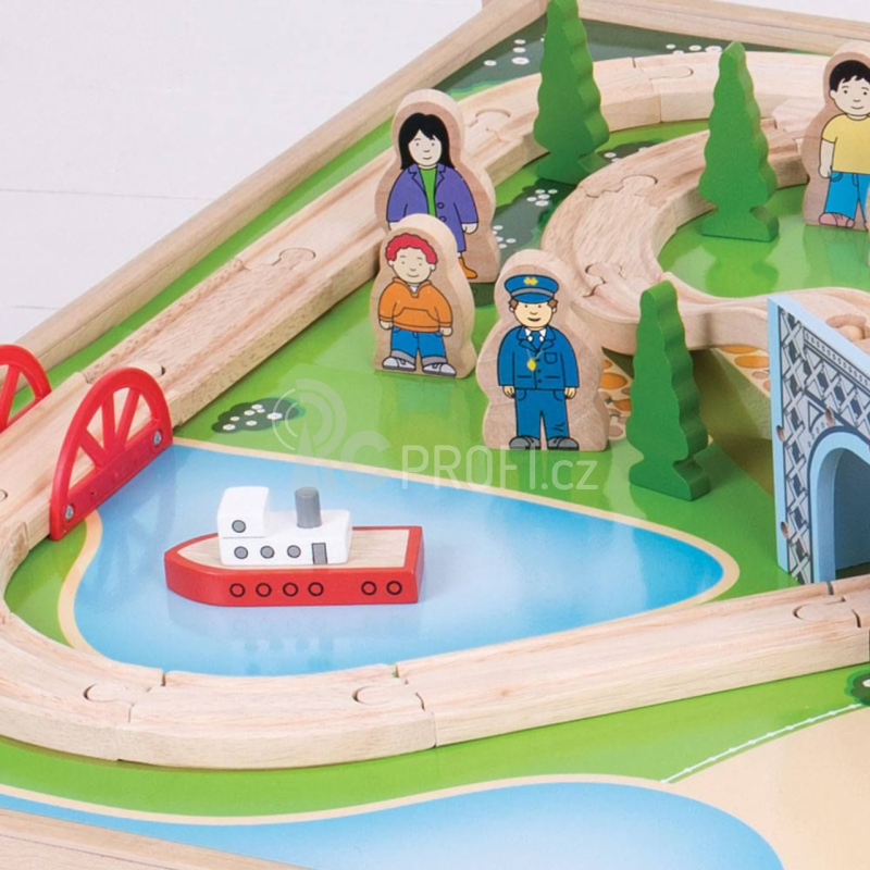 Bigjigs Rail Vláčkodráha City se stolem