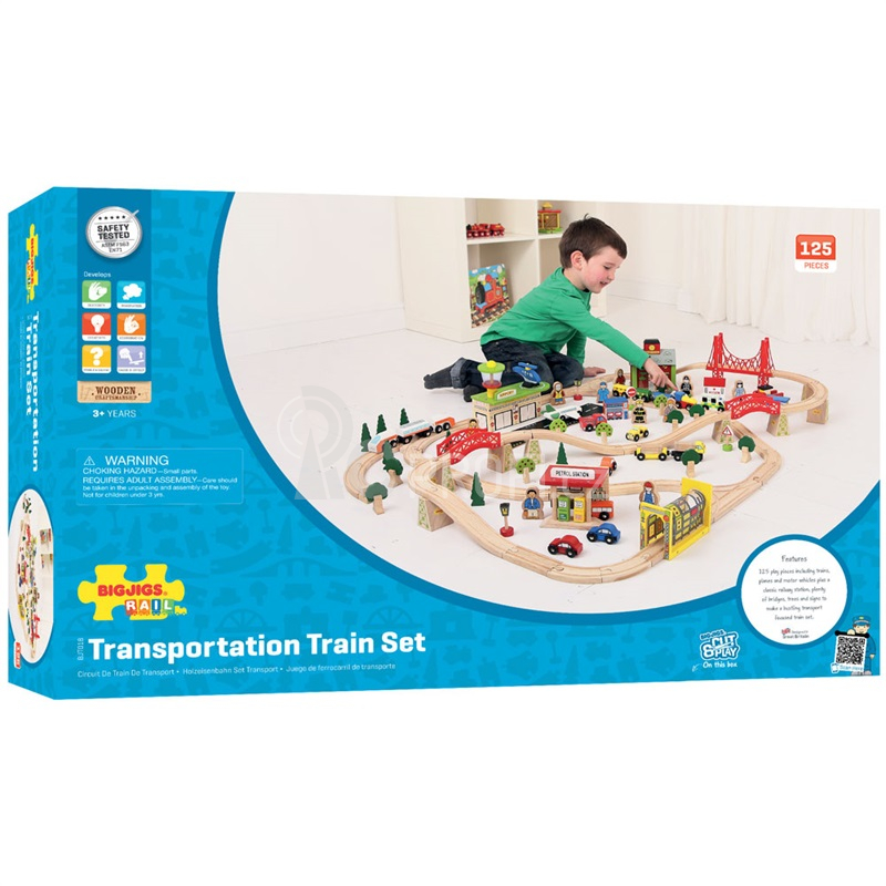 Bigjigs Rail Vláčkodráha doprava 125 dílů  - poškozený obal