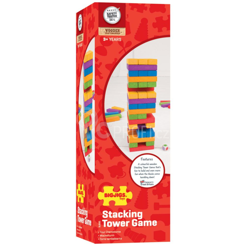 Bigjigs Toys Barevná Jenga - poškozený obal