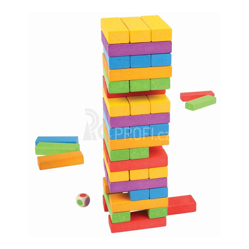 Bigjigs Toys Barevná Jenga - poškozený obal