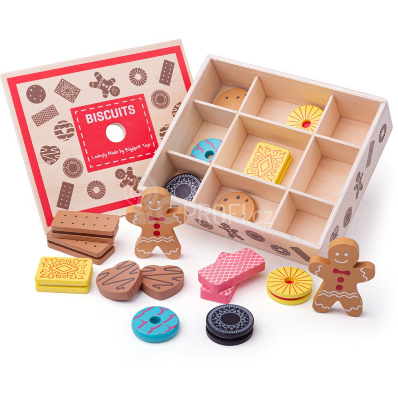 Bigjigs Toys Box s dřevěnými sušenkami
