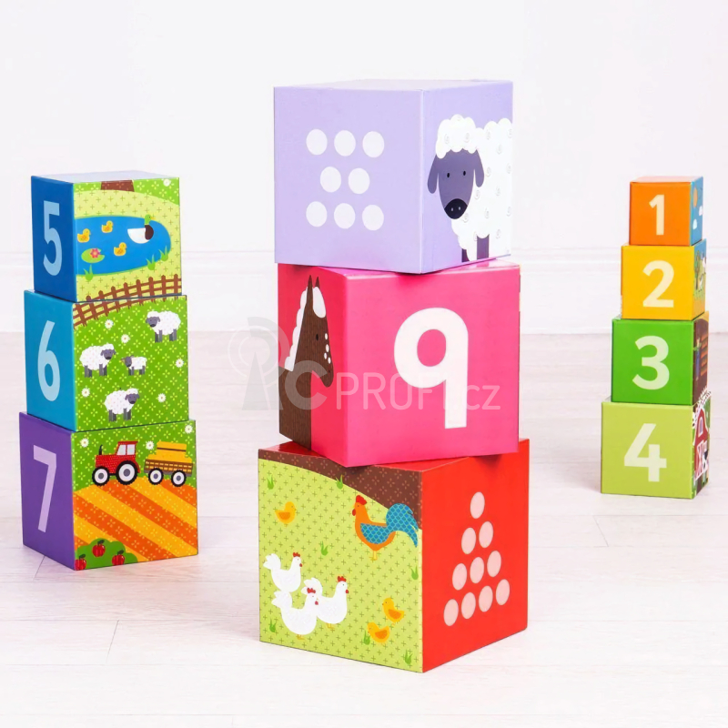 Bigjigs Toys Didaktické kostky farma