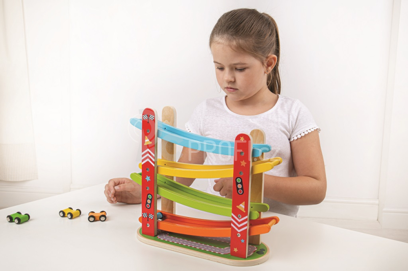 Bigjigs Toys Dřevěná automobilová závodní dráha