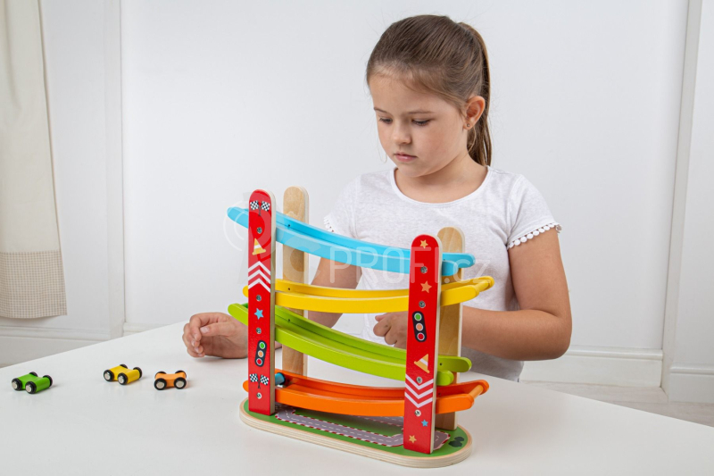 Bigjigs Toys Dřevěná automobilová závodní dráha