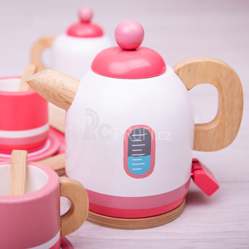Bigjigs Toys Dřevěná konvice růžová