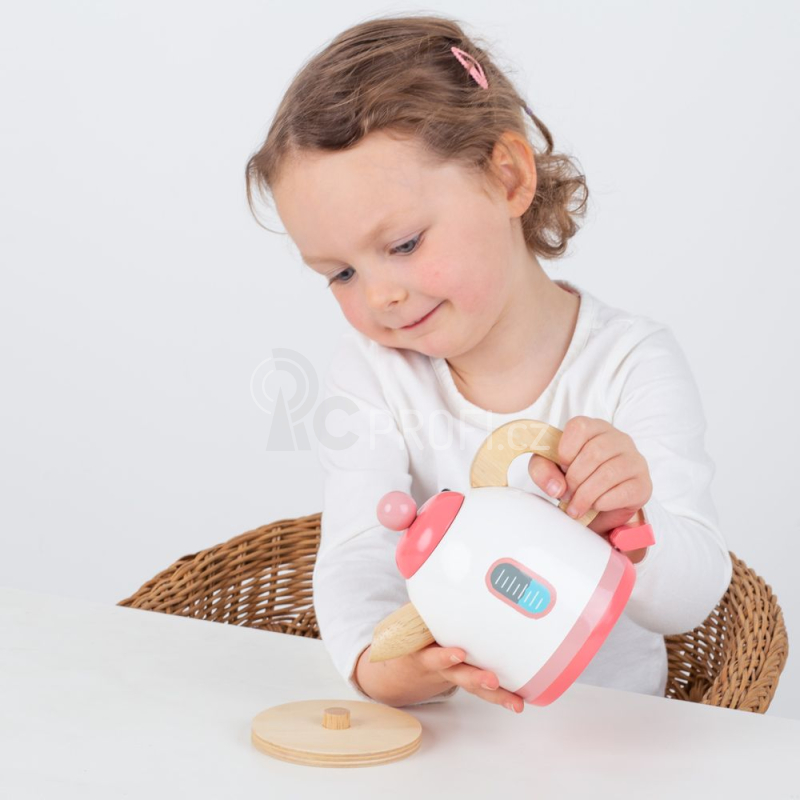 Bigjigs Toys Dřevěná konvice růžová